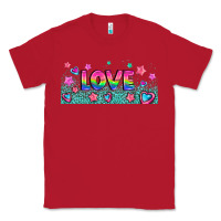 Red lgbt love with hearts and stars Classic Tee - AdoDesignShop