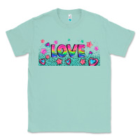 Seafoam lgbt love with hearts and stars Classic Tee - AdoDesignShop