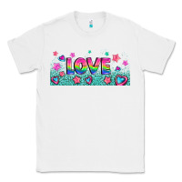 White lgbt love with hearts and stars Classic Tee - AdoDesignShop