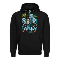 Black oh ship its a family trip Zipper Hoodie - MaliasSmallBusiness