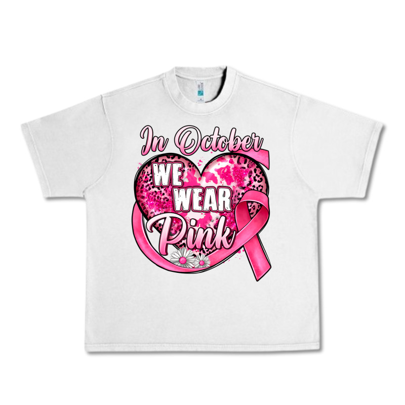In October We Wear Pink Heart Urban Heavy Tee by JahusDesignShop | Teevron