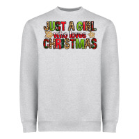 Heather Grey just a girl who loves christmas with cookies Heavyweight Sweatshirt - FaDigitalArtStudio