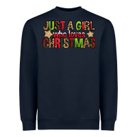 Navy just a girl who loves christmas with cookies Heavyweight Sweatshirt - FaDigitalArtStudio
