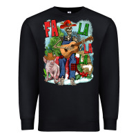 Black Fa la la la skeleton farm Premium Sweatshirt - NancyCooperArtShop