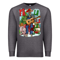 Charcoal Heather Fa la la la skeleton farm Premium Sweatshirt - NancyCooperArtShop