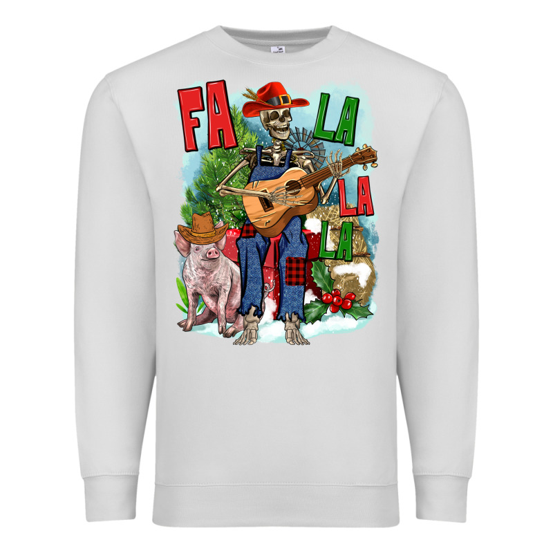 Fa La La La Skeleton Farm Premium Sweatshirt by NancyCooperArtShop | Teevron