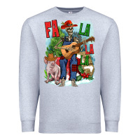 Heather Grey Fa la la la skeleton farm Premium Sweatshirt - NancyCooperArtShop