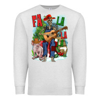 Oatmeal Heather Fa la la la skeleton farm Premium Sweatshirt - NancyCooperArtShop