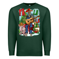 Sports Green Fa la la la skeleton farm Premium Sweatshirt - NancyCooperArtShop