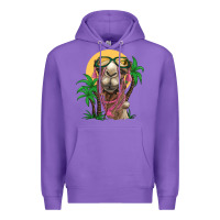 Purple camel with oasis Premium Hoodie - BarkalooDesign
