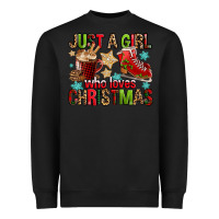 Black just a girl who loves christmas Heavyweight Sweatshirt - FaDigitalArtStudio