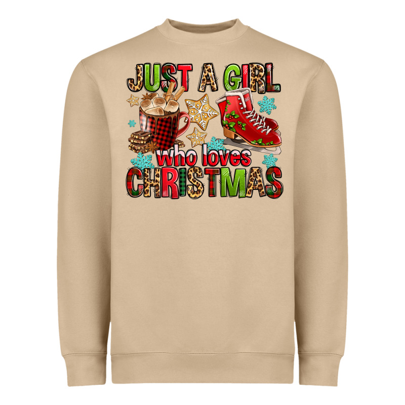 Just A Girl Who Loves Christmas Heavyweight Sweatshirt by FaDigitalArtStudio | Teevron
