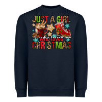 Navy just a girl who loves christmas Heavyweight Sweatshirt - FaDigitalArtStudio