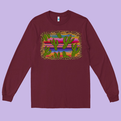 Cinco De Mayo Leopard Frame Long Sleeve Tee Designed By Artiststas