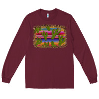 Burgundy cinco de mayo leopard frame Long Sleeve Tee - Artiststas