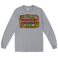 Heather Grey cinco de mayo leopard frame Long Sleeve Tee - Artiststas