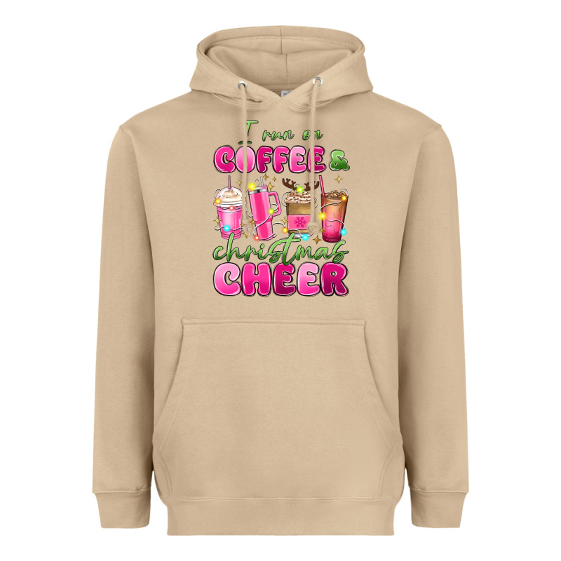 I Run On Coffee And Christmas Cheer Heavyweight Hoodie by MaliasSmallBusiness | Teevron