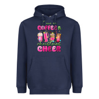 Navy i run on coffee and christmas cheer Heavyweight Hoodie - MaliasSmallBusiness