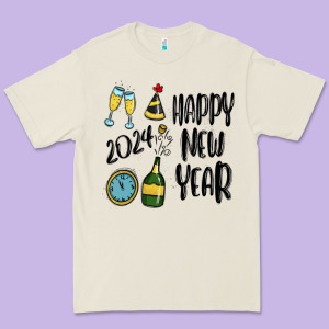 Happy New Year 2024 Premium Tee Designed By Maliassmallbusiness
