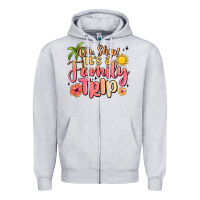 Heather Grey oh ship its a family trip summer vacation Zipper Hoodie - MaliasSmallBusiness