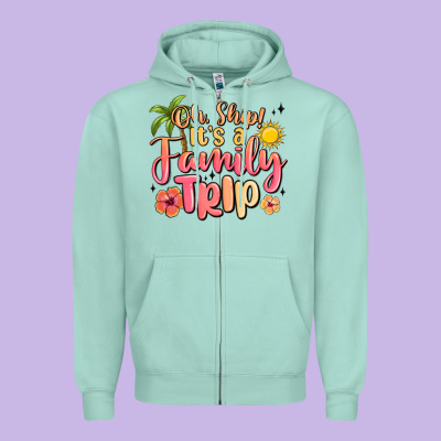 Oh Ship Its A Family Trip Summer Vacation Zipper Hoodie Designed By Maliassmallbusiness