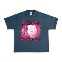 Midnight Navy in october we wear pink breast cancer valleybal Urban Heavy Tee - JahusDesignShop