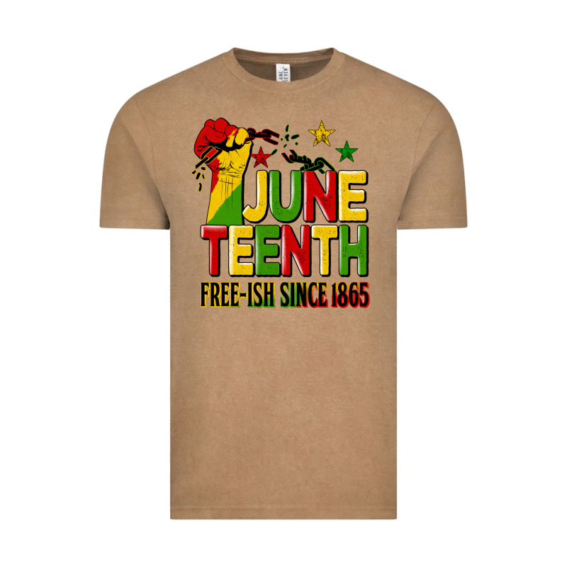 Juneteenth Fist Free Ish Since 1865 Vintage Tee by HRA Design Shop | Teevron