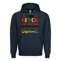 Navy black history month malia Zipper Hoodie - MaliasSmallBusiness