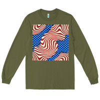 Army Green american flag seamless pattern Long Sleeve Tee - BundleAndBundleShop