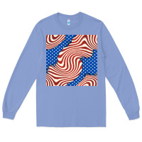 Colony Blue american flag seamless pattern Long Sleeve Tee - BundleAndBundleShop