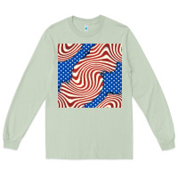 Matcha american flag seamless pattern Long Sleeve Tee - BundleAndBundleShop