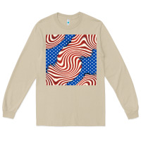 Mushroom american flag seamless pattern Long Sleeve Tee - BundleAndBundleShop