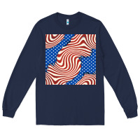 Navy american flag seamless pattern Long Sleeve Tee - BundleAndBundleShop