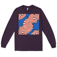 Plum american flag seamless pattern Long Sleeve Tee - BundleAndBundleShop