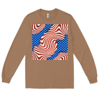 Toasted Coconut american flag seamless pattern Long Sleeve Tee - BundleAndBundleShop