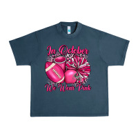 Midnight Navy in october we wear pink cheer with football breast Urban Heavy Tee - JahusDesignShop