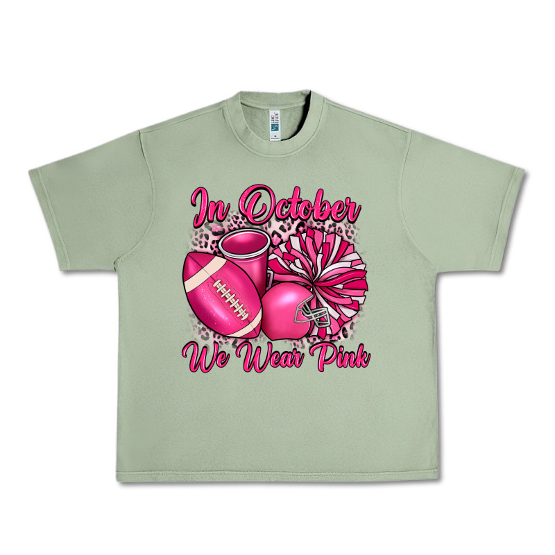 In October We Wear Pink Cheer With Football Breast Urban Heavy Tee by JahusDesignShop | Teevron
