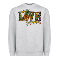 Heather Grey love summer pinapple Heavyweight Sweatshirt - CowhideDigitalArt
