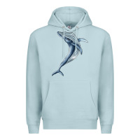 Blue Mist humpback whale jumping Premium Hoodie - BarkalooDesign