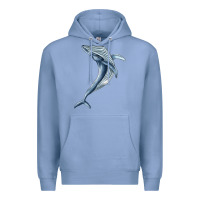 Colony Blue humpback whale jumping Premium Hoodie - BarkalooDesign