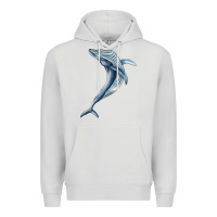 Dove Grey humpback whale jumping Premium Hoodie - BarkalooDesign