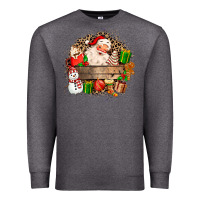 Charcoal Heather Santa Premium Sweatshirt - MaliasSmallBusiness