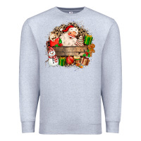 Heather Grey Santa Premium Sweatshirt - MaliasSmallBusiness