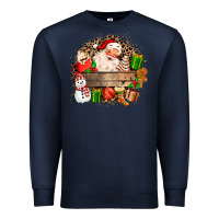 Navy Santa Premium Sweatshirt - MaliasSmallBusiness