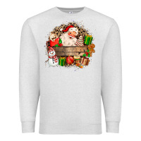 Oatmeal Heather Santa Premium Sweatshirt - MaliasSmallBusiness