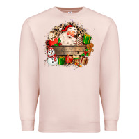 Pale Pink Santa Premium Sweatshirt - MaliasSmallBusiness