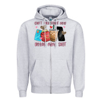 Heather Grey can't talk right now doing mimi shit Zipper Hoodie - MaliasSmallBusiness
