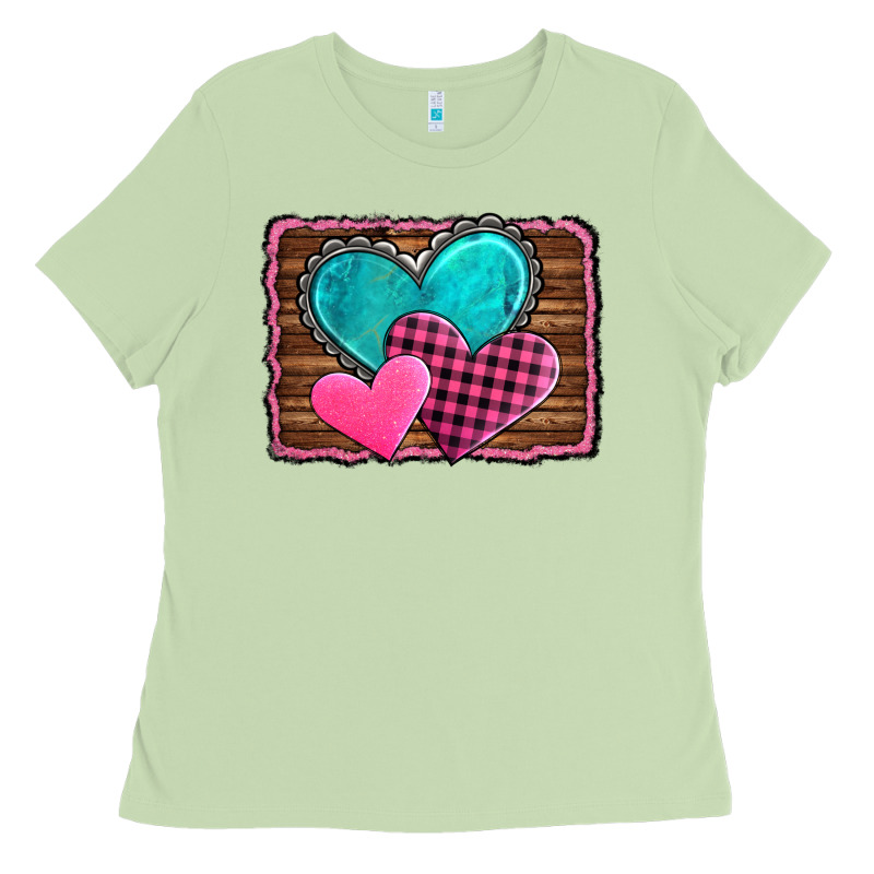 Valentine's Day Hearts Turquoise Heart Ladies Tee by AdoDesignShop | Teevron