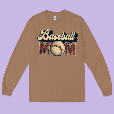 Baseball Mom Long Sleeve Tee Designed By Jahusdesignshop