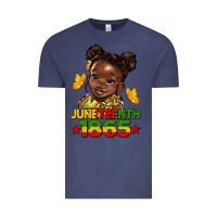 Vintage Denim juneteenth 1865 afro girl Vintage Tee - HRA Design Shop
